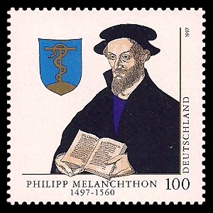 100 Pf Briefmarke: 500. Geburtstag Philipp Melanchthon 100 Pf Briefmarke: 500. Geburtstag Philipp Melanchthon