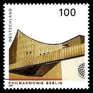 100 Pf Briefmarke: Deutsche Architektur nach 1945