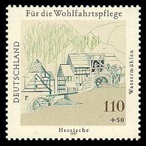 110 + 50 Pf Briefmarke: Wohlfahrtsmarke 1997, Mühlen 110 + 50 Pf Briefmarke: Wohlfahrtsmarke 1997, Mühlen