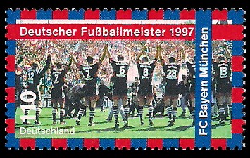 110 Pf Briefmarke: Deutscher Fußballmeister 1997 110 Pf Briefmarke: Deutscher Fußballmeister 1997