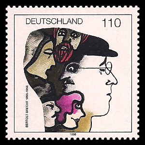 110 Pf Briefmarke: 100. Geburtstag Bertolt Brecht