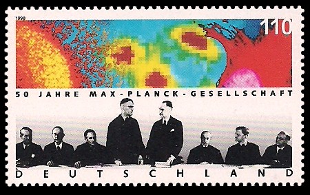 110 Pf Briefmarke: 50 Jahre Max-Planck-Gesellschaft 110 Pf Briefmarke: 50 Jahre Max-Planck-Gesellschaft