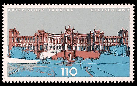 110 Pf Briefmarke: Landesparlamente in Deutschland