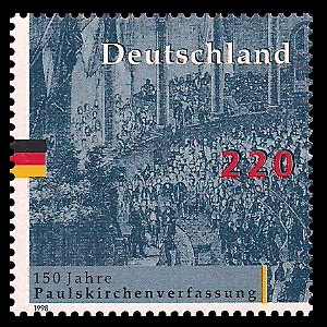 220 Pf Briefmarke: 150 Jahre Paulskirchenverfassung 220 Pf Briefmarke: 150 Jahre Paulskirchenverfassung