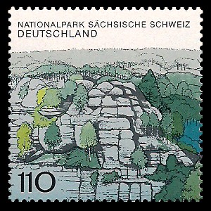 110 Pf Briefmarke: Nationalpark Sächsische Schweiz 110 Pf Briefmarke: Nationalpark Sächsische Schweiz