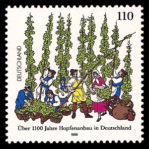 110 Pf Briefmarke: Über 1100 Jahre Hopfenanbau in Deutschland