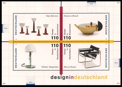 Briefmarke: Blockausgabe: Design in Deutschland Briefmarke: Blockausgabe: Design in Deutschland
