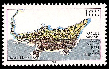 100 Pf Briefmarke: Grube Messel