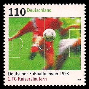 110 Pf Briefmarke: Deutscher Fußballmeister 1998