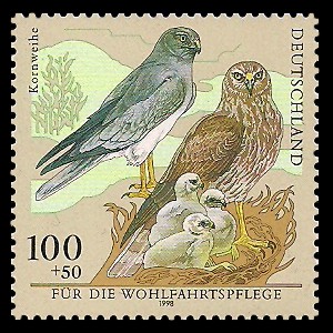 100 + 50 Pf Briefmarke: Wohlfahrtsmarke 1998, Vögel