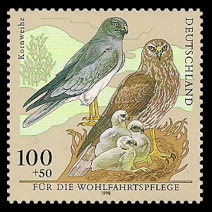100 + 50 Pf Briefmarke: Wohlfahrtsmarke 1998, Vögel 100 + 50 Pf Briefmarke: Wohlfahrtsmarke 1998, Vögel