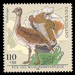 110 + 50 Pf Briefmarke: Wohlfahrtsmarke 1998, Vögel 110 + 50 Pf Briefmarke: Wohlfahrtsmarke 1998, Vögel