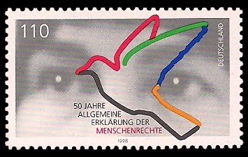 110 Pf Briefmarke: 50 Jahre Allgemeine Erklärung der Menschenrechte