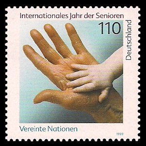 110 Pf Briefmarke: Internationales Jahr der Senioren