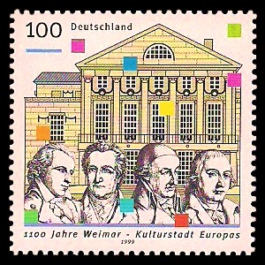 100 Pf Briefmarke: 1100 Jahre Weimar