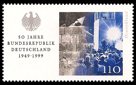 110 Pf Briefmarke: 50 Jahre Bundesrepublik Deutschland 110 Pf Briefmarke: 50 Jahre Bundesrepublik Deutschland