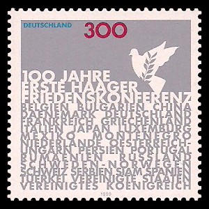 300 Pf Briefmarke: 100 Jahre Erste Haager Friedenskonferenz 300 Pf Briefmarke: 100 Jahre Erste Haager Friedenskonferenz