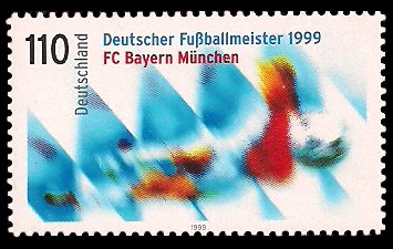 110 Pf Briefmarke: Deutscher Fußballmeister 1999