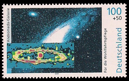 100 + 50 Pf Briefmarke: Wohlfahrtsmarke 1999, Kosmos 100 + 50 Pf Briefmarke: Wohlfahrtsmarke 1999, Kosmos