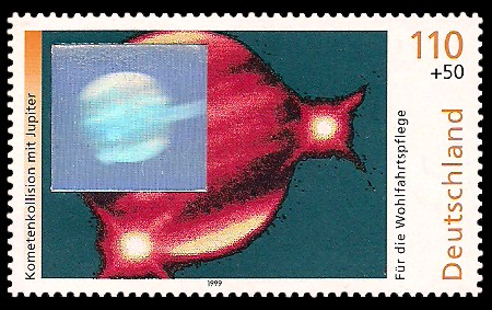 110 + 50 Pf Briefmarke: Wohlfahrtsmarke 1999, Kosmos 110 + 50 Pf Briefmarke: Wohlfahrtsmarke 1999, Kosmos