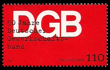 110 Pf Briefmarke: 50 Jahre Deutscher Gewerkschaftsbund