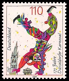 110 Pf Briefmarke: 175 Jahre Düsseldorfer Karneval