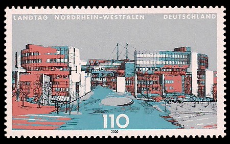 110 Pf Briefmarke: Landesparlamente in Deutschland 110 Pf Briefmarke: Landesparlamente in Deutschland