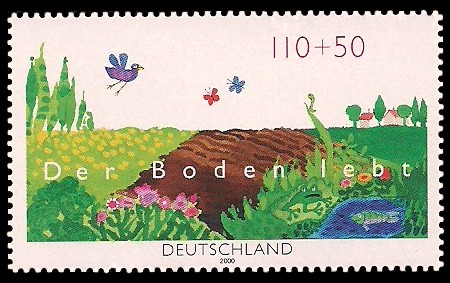 110 + 50 Pf Briefmarke: Der Boden lebt