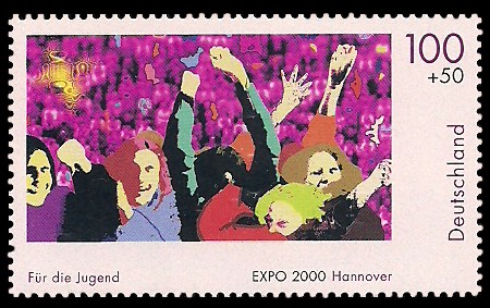 100 + 50 Pf Briefmarke: Für die Jugend, EXPO 2000