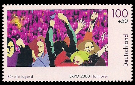 100 + 50 Pf Briefmarke: Für die Jugend, EXPO 2000 100 + 50 Pf Briefmarke: Für die Jugend, EXPO 2000