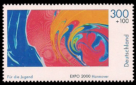 300 + 100 Pf Briefmarke: Für die Jugend, EXPO 2000