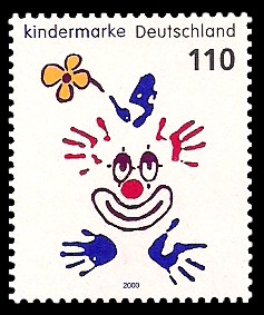 110 Pf Briefmarke: Für uns Kinder, Kindermarke Clown