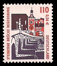 110 Pf / 0,56 € Briefmarke: Serie Sehenswürdigkeiten