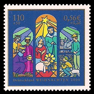 110 + 50 Pf / 0,56 + 0,26 € Briefmarke: Weihnachtsmarke 2000