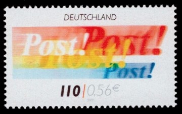 110 Pf / 0,56 € Briefmarke: Serie Post, 2001