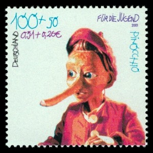 100 + 50 Pf / 0,51 + 0,26 € Briefmarke: Für die Jugend, Pinocchio