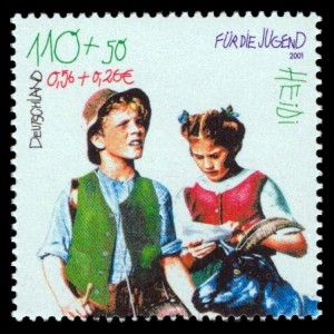 110 + 50 Pf / 0,56 + 0,26 € Briefmarke: Für die Jugend, Heidi 110 + 50 Pf / 0,56 + 0,26 € Briefmarke: Für die Jugend, Heidi