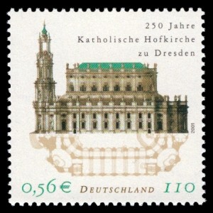 110 Pf / 0,56 € Briefmarke: 250 Jahre Katholische Hofkirche Dresden