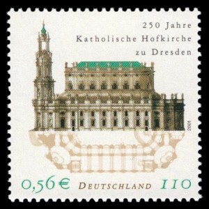 110 Pf / 0,56 € Briefmarke: 250 Jahre Katholische Hofkirche Dresden 110 Pf / 0,56 € Briefmarke: 250 Jahre Katholische Hofkirche Dresden