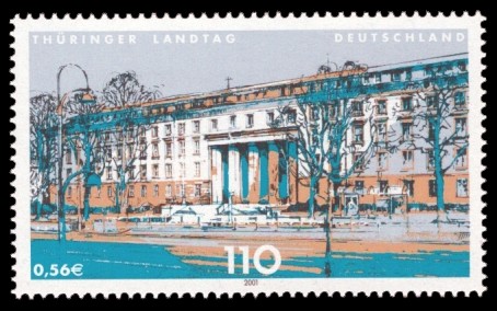 110 Pf / 0,56 € Briefmarke: Landesparlamente in Deutschland 110 Pf / 0,56 € Briefmarke: Landesparlamente in Deutschland