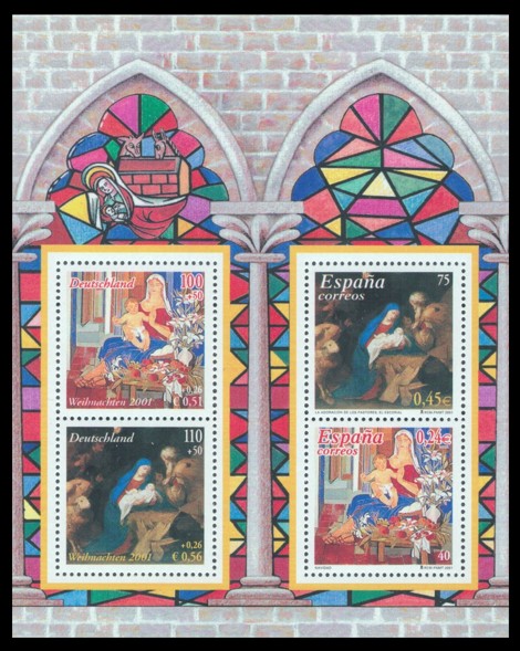  Briefmarke: Blockausgabe: Weihnachtsmarken 2001