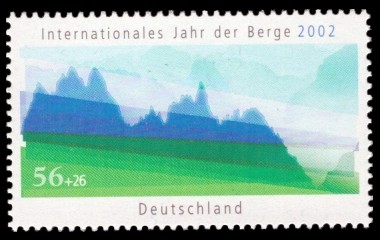 56 + 26 Ct Briefmarke: Internationales Jahr der Berge 2002
