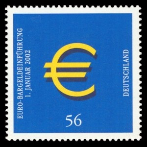 56 Ct Briefmarke: EURO Bargeldeinführung