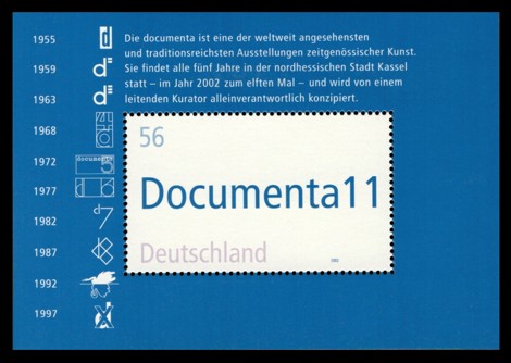  Briefmarke: Blockausgabe: Documenta 11