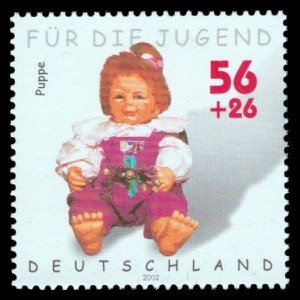 56 + 26 Ct Briefmarke: Für die Jugend 2002, Spielzeug
