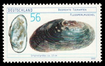 56 Ct Briefmarke: Bedrohte Tierarten, Flussperlmuschel