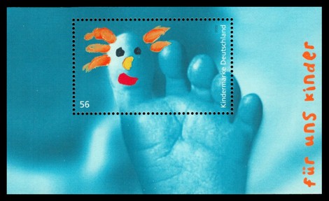  Briefmarke: Blockausgabe: Für uns Kinder, Kindermarke 2002