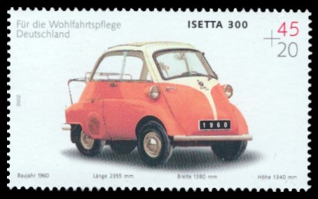 45 + 20 Ct Briefmarke: Wohlfahrtsmarke 2002, Automobile