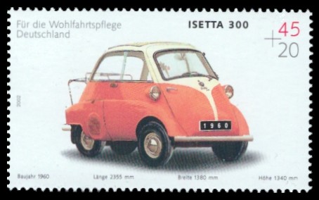 45 + 20 Ct Briefmarke: Wohlfahrtsmarke 2002, Automobile 45 + 20 Ct Briefmarke: Wohlfahrtsmarke 2002, Automobile