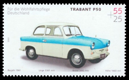 55 + 25 Ct Briefmarke: Wohlfahrtsmarke 2002, Automobile
